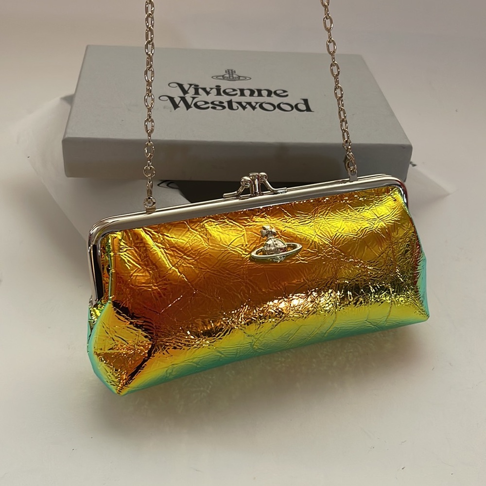 Vivienne Westwood ARCHIVE DOUBLE FRAME PURSE W CHAIN NWT